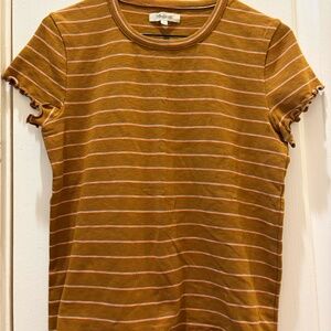 NWOT MADEWELL LETTUCE TRIM STRIPED BABY TEE